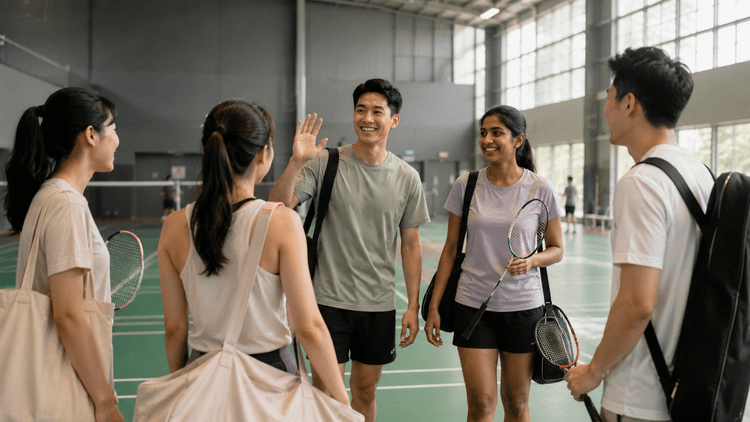 Joining a Rivet Circles Room — small group badminton session