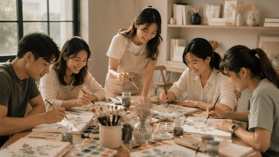 Painting Together Room — creative group art session in Singapore