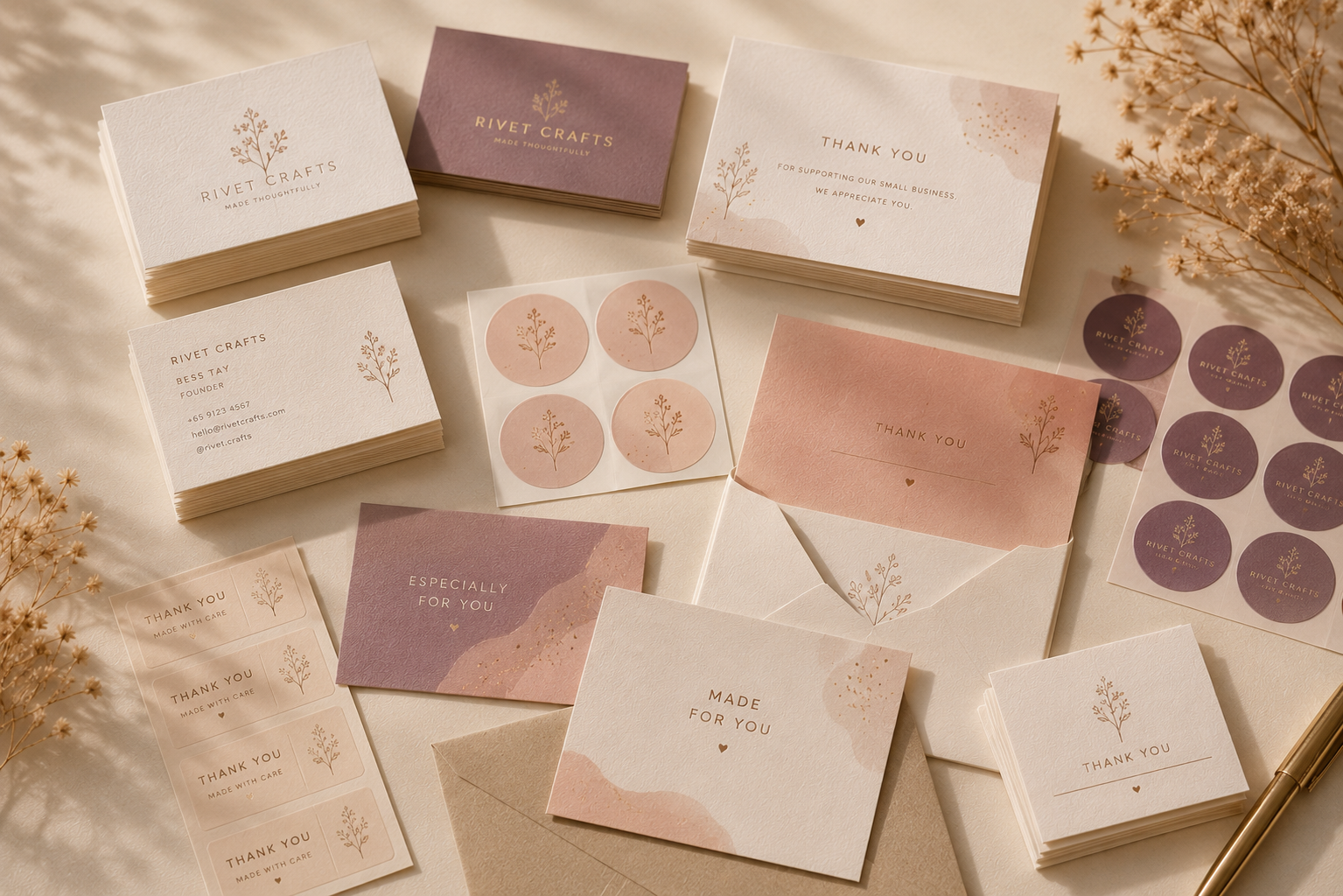 Name cards, logo stickers and printed business cards for Singapore companies