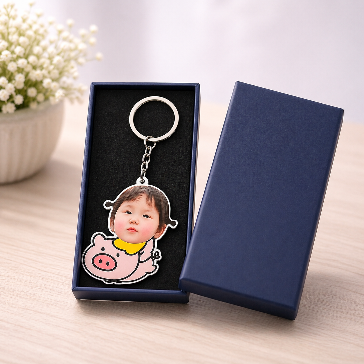 Custom Acrylic Photo Keychain — personalised gift from Rivet Crafts Singapore